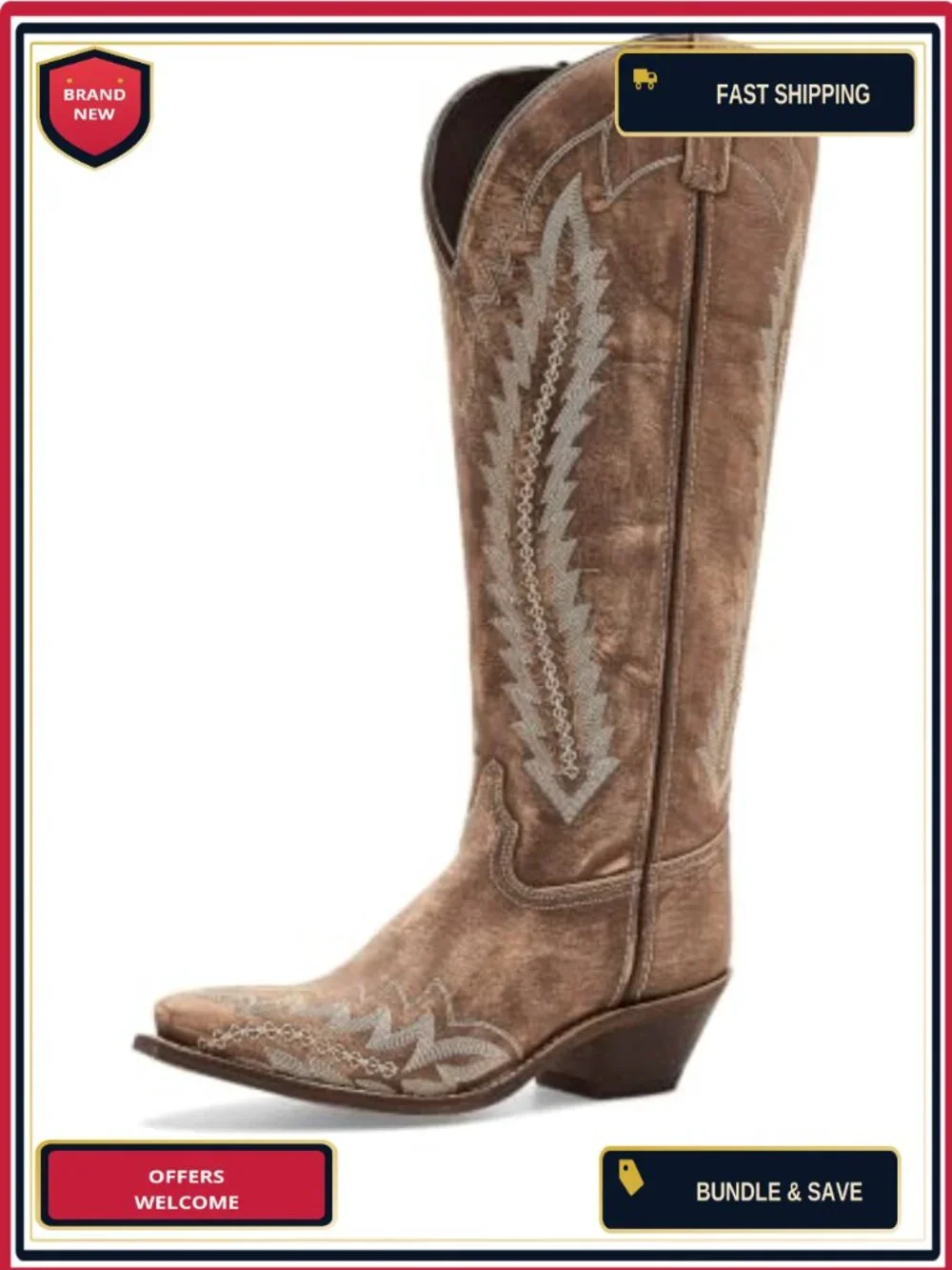 Laredo Women's Roxelle Wide Calf Knee High Boots Faux Leather Snip Toe Pull-On